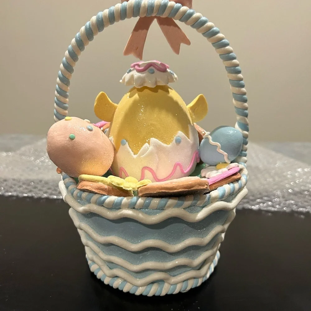 Valerie Parr Hill Light-Up Easter Chick Basket VHTF Glittery